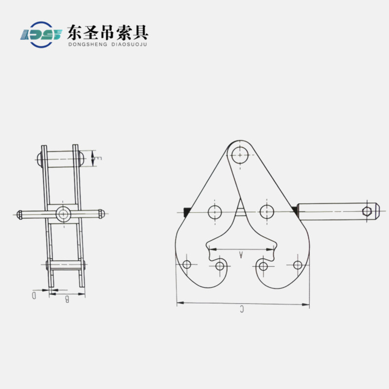 工字钢夹钳尺寸示意图